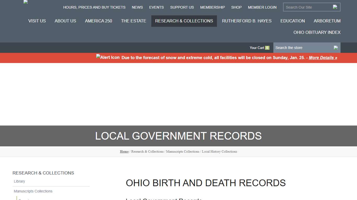 OHIO BIRTH AND DEATH RECORDS - Rutherford B. Hayes Presidential Library & Museums
